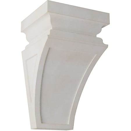 Ekena Millwork 5"W x 5 3/4"D x 10"H Medium Nevio Wood Vintage Decor Corbel, Chalk Dust White CORWD05X05X10NEWH